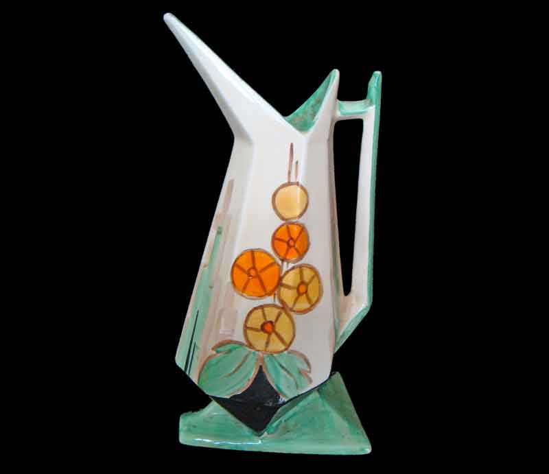 Myott Beaky Jug Bird-shaped jug with stylised orange and yellow flowers.